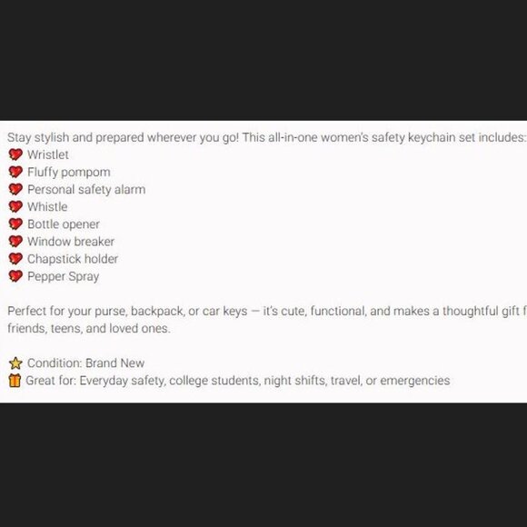 SELF DEFENSE 8 PC Accessories and keychain - Picture 2 of 2